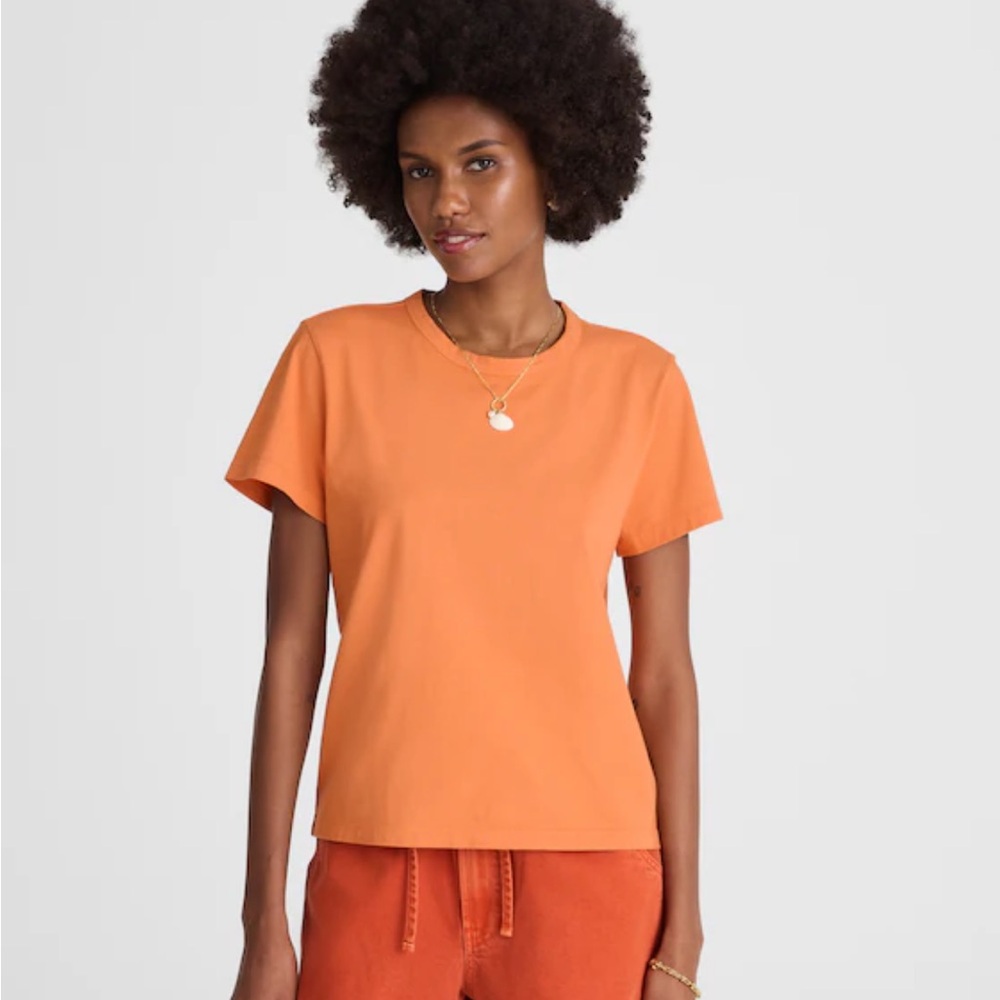 NWT Madewell Perfect  Crew Neck Tee in Apricot.  Size Medium. - Picture 4 of 10